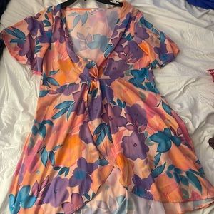 Low cut colorful dress